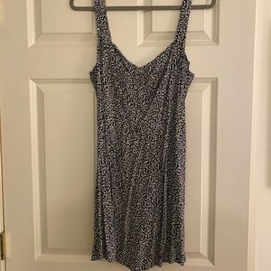 Reformation Navy Printed Mini Dress